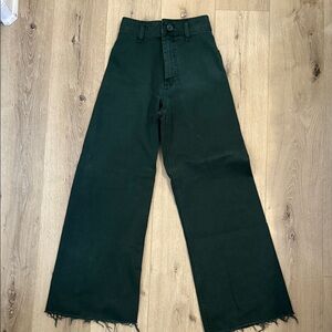 Zara Dark Green Wide Leg Jeans